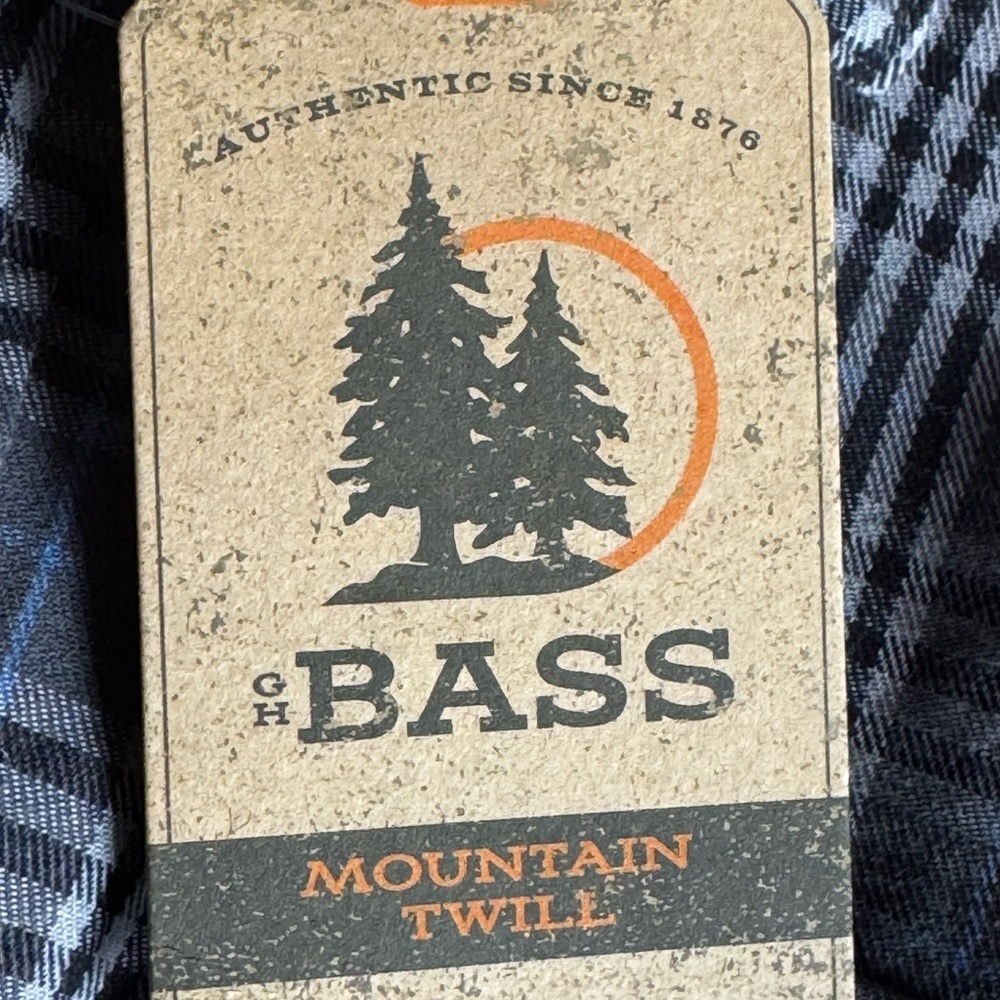 G&H Bass Men's Gray, Black and Blue Plaid 100% cotton Shirt - Picture 5 of 7